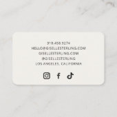 Esthetician  visitenkarte (Rückseite)