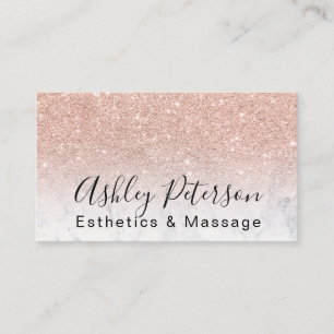 Esthetics Massage Skript Marmor Rose Gold Glitzer Visitenkarte