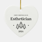 Esthetiker 2025 Erste Weihnacht Keramik Ornament (Hinten)