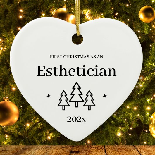 Esthetiker 2025 Erste Weihnacht Keramik Ornament