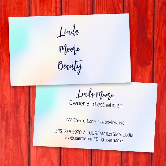 Esthetiker Beauty Hologram Visitenkarte