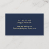 Esthetiker Gold Wax Stick & Tweezer Navy Floral Visitenkarte (Rückseite)