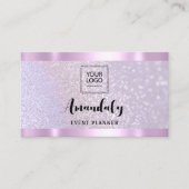 Esthetiker Lash Nails Haair QR-Logo Rosa Visitenkarte (Vorderseite)