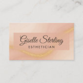 Esthetiker Watercolor Gold Monogram QR Code Visitenkarte (Vorderseite)
