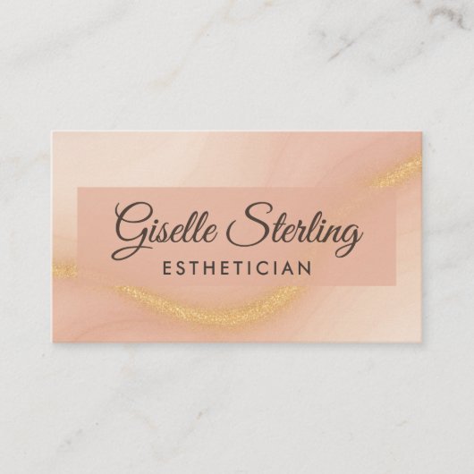 Esthetiker Watercolor Gold Monogram QR Code Visitenkarte (Vorderseite)