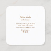 Esthetische Gold Lotus Blume Square Business Card Quadratische Visitenkarte (Rückseite)