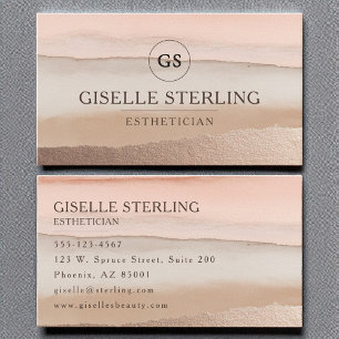 Esthetische Rose Gold Blush Beige Wasserfarbe Visitenkarte