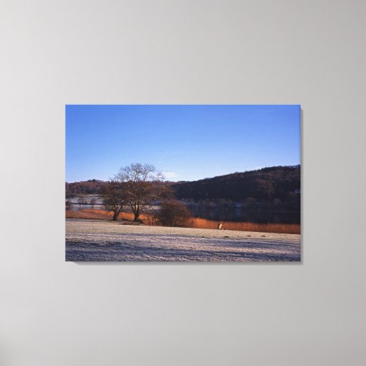 Esthwiate Water Winter Holiday Card Leinwanddruck (Vorderseite)