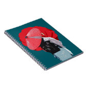 Estilizado Vermelho Figurativo Moda Japonesa Notizblock (Rechte Seite)