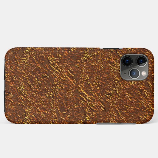 Estilo alvenaria rústica marrom e tom dourado Case-Mate iPhone hülle (Rückseite (Horizontal))