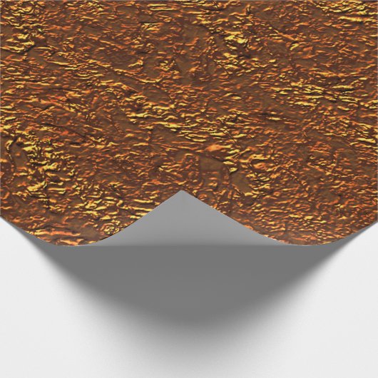 Estilo alvenaria rústica marrom e tom dourado geschenkpapier (Ecke)