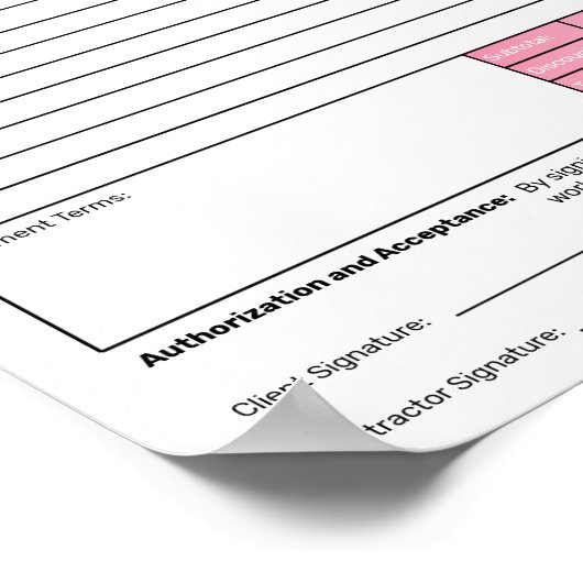 Estimate Quote Job Proposal Forms Contractor Green Poster (Ecke)