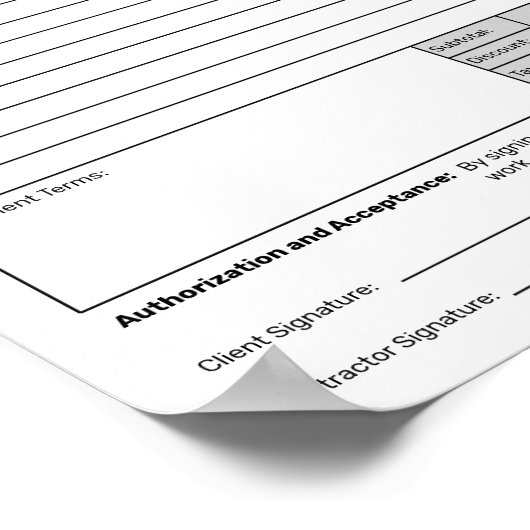 Estimate Quote Job Proposal Forms Contractor Poster (Ecke)