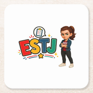 ESTJ — A Líder Organizadora Rechteckiger Pappuntersetzer
