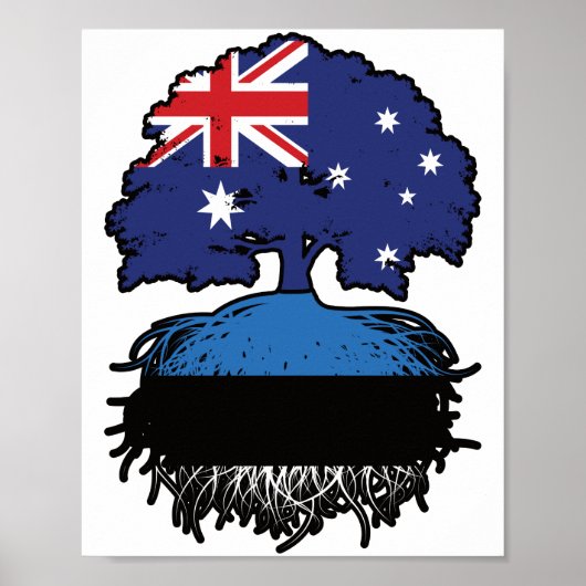 Estland Australien Tree Roots Poster (Vorne)