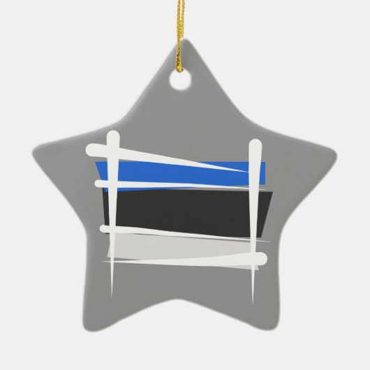 Estland-Bürsten-Flagge Keramik Ornament (Vorne)