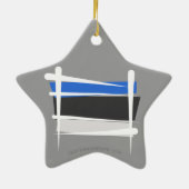 Estland-Bürsten-Flagge Keramik Ornament (Hinten)