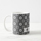 Estland Eesti Ethnic Schwarz-weiß Knittern Muster Kaffeetasse (Links)