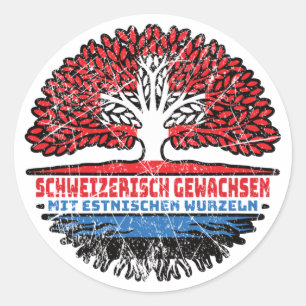 Estland Estnisch Schweizer Schweiz Baum Wurzel Runder Aufkleber