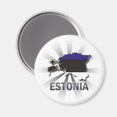 Estland Flag Map 2.0 Magnet (Vorderseite/Rückseite)