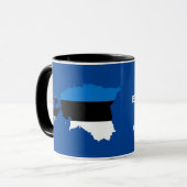 Estland Flag Map-Tasse Tasse (Vorderseite Links)
