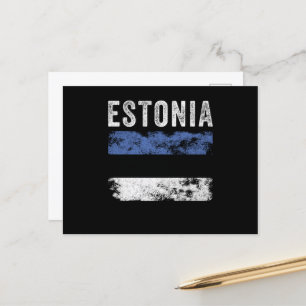 Estland Flagge bedruckt - Estnische Flagge Postkarte