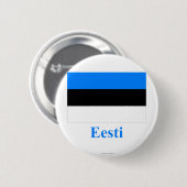 Estland-Flagge mit Namen in estnischem Button (Vorne & Hinten)