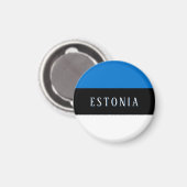 Estland-Flagge (mit Text) Magnet (Vorderseite/Rückseite)