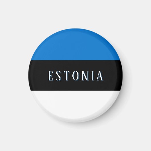 Estland-Flagge (mit Text) Magnet (Vorne)