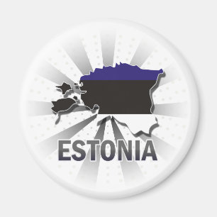 Estland-Flaggen-Karte 2,0 Magnet