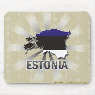 Estland-Flaggen-Karte 2,0 Mousepad