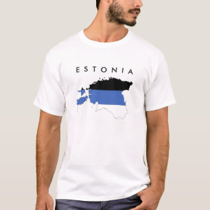 Estland Flaggen-Karte Form Symbol T-Shirt