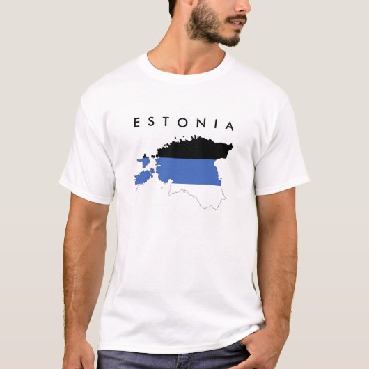 Estland Flaggen-Karte Form Symbol T-Shirt (Vorderseite)