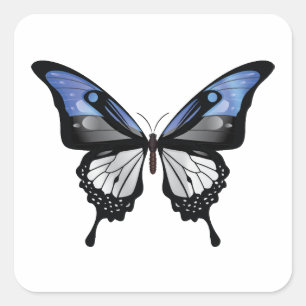 Estland Frack Butterfly Flag Aufkleber
