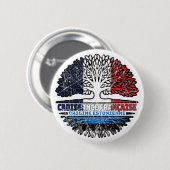 Estland Französisch-Frankreich-Tree-Roots-Flag Button (Vorne & Hinten)