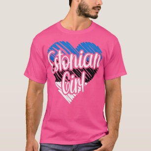 Estland für die estnische Mädchenherzenflagge für T-Shirt