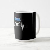 Estland Herzschlager Flagge Kaffeetasse (VorderseiteRechts)