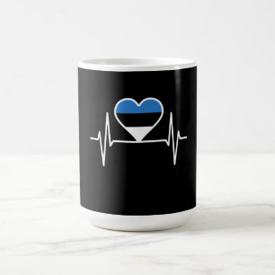 Estland Herzschlager Flagge Kaffeetasse