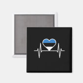Estland Herzschlager Flagge Magnet (Vorderseite/Rückseite)