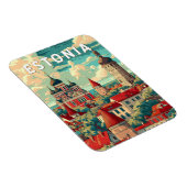 Estland Illustration Travel Art Vintag Magnet (Rechte Seite)