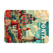 Estland Illustration Travel Art Vintag Magnet (Horizontal)