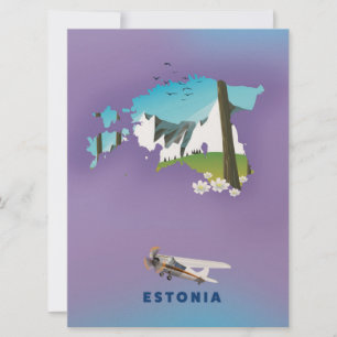 Estland Illustriertes touristisches Plakat Einladung