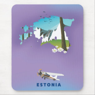 Estland Illustriertes touristisches Plakat Mousepad