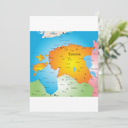 Estland - Karte (Stehend Vorderseite)