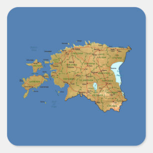 Estland Kartenaufkleber Quadratischer Aufkleber