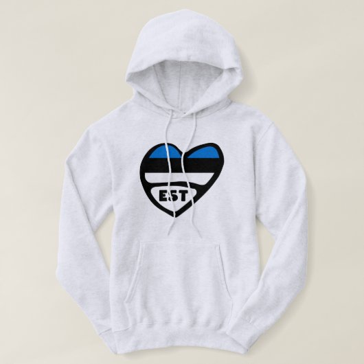 Estland Ländercode Flaggenherz, EST Hoodie (Design vorne)