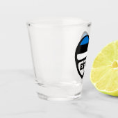 Estland Ländercode Flaggenherz, EST Schnapsglas (Links)