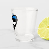 Estland Ländercode Flaggenherz, EST Schnapsglas (Rechts)