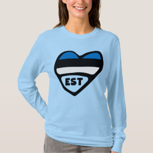 Estland Ländercode Flaggenherz, EST T-Shirt