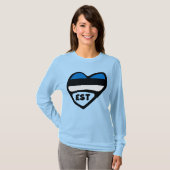 Estland Ländercode Flaggenherz, EST T-Shirt (Vorne ganz)
